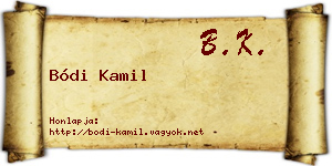 Bódi Kamil névjegykártya